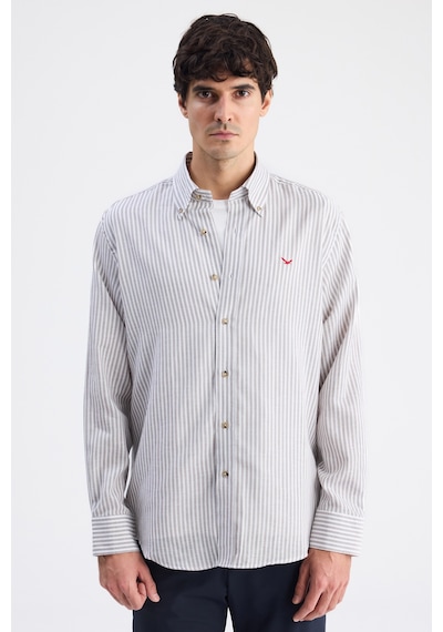 D'S Damat Ds Damat Comfort Vizon Çizgili Gömlek 6hc02g816304m Çok Renkli