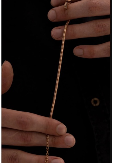 Osmanlı Gümüş Sarp Model Unisex Çelik Bileklik Rose Gold