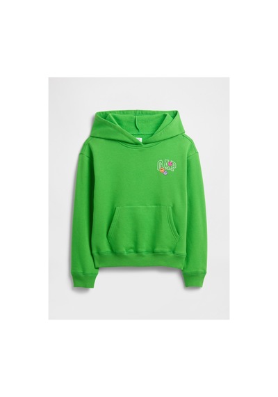 Kız Çocuk Relaxed Gap Logo Kapüşonlu Sweatshirt Yesil