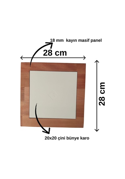 Özelleştirilebilir Çini Bünyeli , Ayaklı Ahşap Peynir Sunumluğu Hera Kahverengi Kahverengi