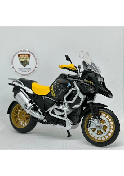Bmw R1250 Gs 1:12 Diecast Maket Motor Sarı Siyah Metal Model Motosiklet