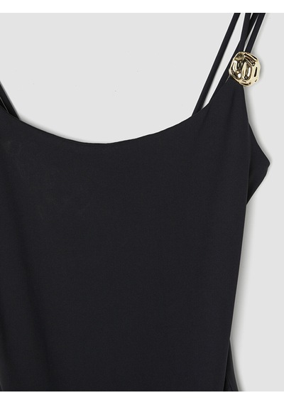 Lcw Vision Siyah U Yaka Kadın Bodysuit