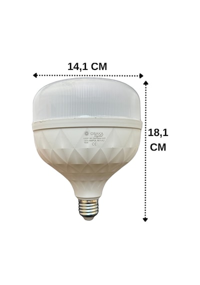 5 Adet Osaka 60w 350w Beyaz Işık E27 Duylu Kalın Duy Led Torch Ampul
