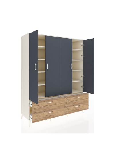 Kronos Gardrop 10 Raflı 4 Çekmeceli 4 Kapaklı 176x59x221 Aytaşı-antrasit/çam Antrasit/çam Kronos Gardrop 10 Raflı 4 Çekmeceli 4 Kapaklı 176x59x221 Aytaşı-antrasit/çam Antrasit/çam