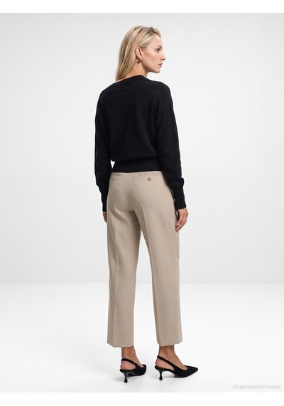 Dilvin 72809 Dikiş Detaylı Culotte Pantolon Bej
