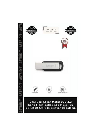 Özel Seri Lexar Metal Usb 3.2 Gen1 Flash Bellek 150 Mb/s 32 Gb M400 Arsiv Bilgisayar Depolama