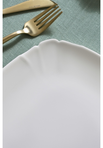Karaca Tonny 6 Parça Opal Pasta Takımı Beyaz 19 Cm Şeffaf