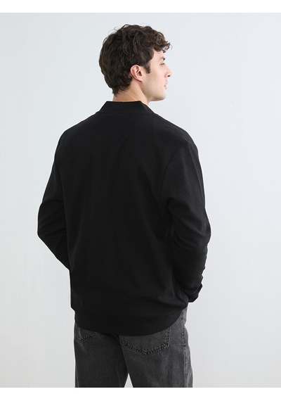 Lc Waikiki Lc Waıkıkı Siyah Kolej Yaka Erkek Fermuarlı Sweatshirt