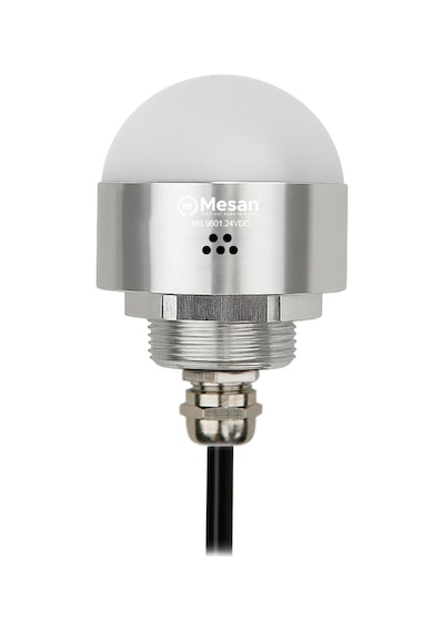 Mesan Ms 9601.24vdc Ø50 M30 Somun Bağlantılı Led İndikatör Rgy Buzzer Gümüş Gövde