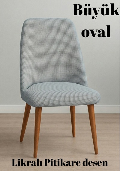 Mutfak Sandalye Kılıfı Büyük Oval Likralı Yıkanabilir, Streç,lastikli Bambu Sandalye Örtüsü 1 Adet Gri - 797602323 Gri