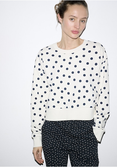 Mavi - Lacivert Puantiyeli Ekru Sweatshirt 1s10534-91576 Ekru