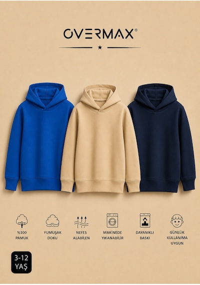 Overmax Çocuk 3'lü Sweatshirt Takımı 3-12 Yaş Saks Mavisi-bej-lacivert - 917542430 Saks Mavisi-bej-lacivert Overmax Çocuk 3'lü Sweatshirt Takımı 3-12 Yaş Saks Mavisi-bej-lacivert - 917542430 Saks Mavisi-bej-lacivert