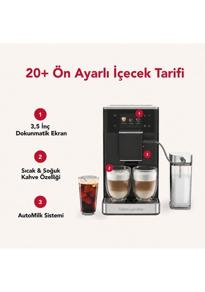 Kitchenaid KF4 220 W Tam Otomatik Buzlu Kahve Özellikli Espresso Makinesi