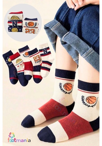 Footmania 5 Çift Çocuk Basketbol Çorap Seti Comfort Kids Çok Renkli Footmania 5 Çift Çocuk Basketbol Çorap Seti Comfort Kids Çok Renkli