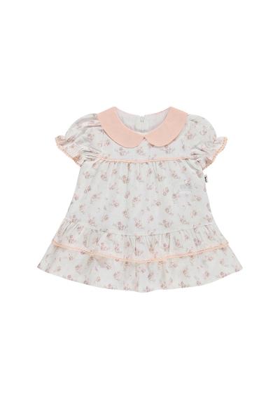 Civil Baby Çiçek Empirme Bebe Yaka 6-18 Ay Elbise - Beyaz