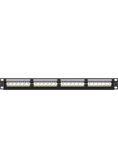 Ager Ac-611-24e 8p8c,lsa,altın Kontak 24 Port Cat6 Dolu 1u Zırhsız Patch Panel