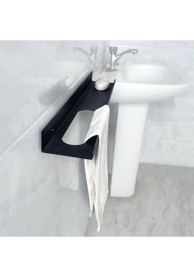 Gkd Paslanmaz Çelik Banyo Havlu Askısı, Duvara Monte Banyo Organizatörü Siyah
