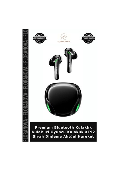 Premium Bluetooth Kulaklık Kulak İçi Oyuncu Kulaklık Xt92 Siyah Dinleme Aktüel Hareket