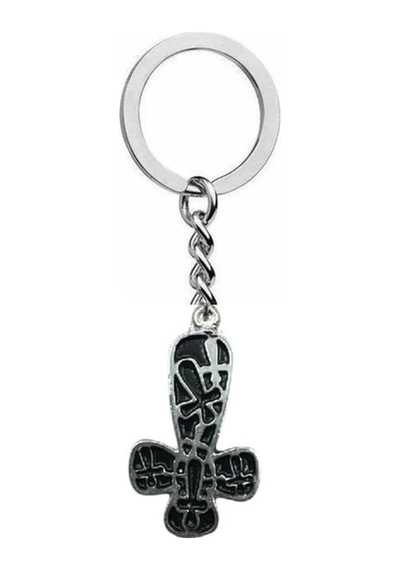 İç İçe Haç Figürlü Metal Anahtarlık Unisex Gotik & Alternatif Aksesuar