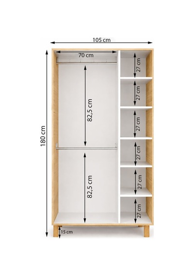 3 Kapaklı Ayaklı Bohem Gardırop Atlantik Çam - Aytaşı