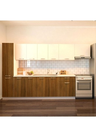 Tdesigno Yaprak Hazır Mutfak Dolabı Kiler Dahil 320cm Ceviz Ve Beyaz Tezgah Dahil Ceviz Tdesigno Yaprak Hazır Mutfak Dolabı Kiler Dahil 320cm Ceviz Ve Beyaz Tezgah Dahil Ceviz