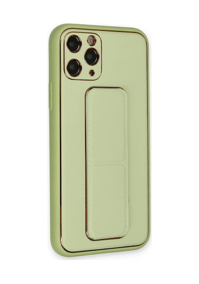 Newface Apple iPhone Uyumlu 11 Pro Max Kılıf Coco Deri Standlı Kapak - Semeglbl - 6 Su Yeşili