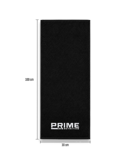 Prime Nutrition Beyaz Logo 30x100 Siyah Havlu