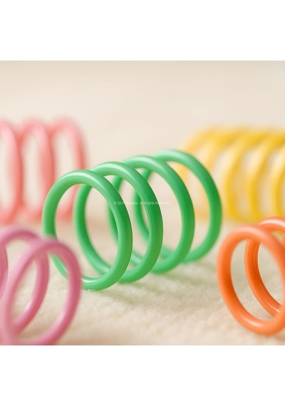 Karışık Boyutlu Spiral Yay Kedi Oyuncakları 10 Parça Renkli İnce Kalın Uzun Kısa Yaylar Yavru V
