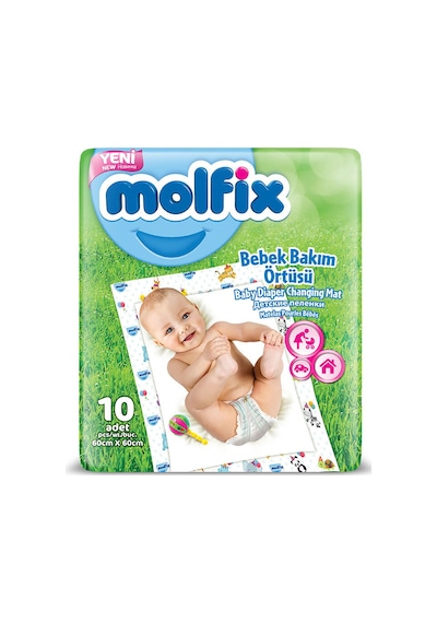 Molfix Bebek Bakım Örtüsü 60x60 Cm 10'lu