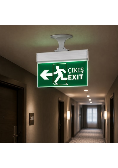 Cata Ct-9165 Şarjlı Led Exit Acil Çıkış Armatürü Sol Yön Oklu Çıkış Yönlendirme Tabelası