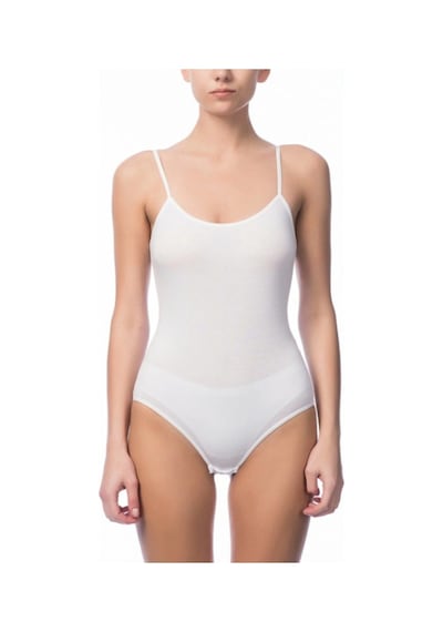 NBB Kadın Beyaz İnce Askılı Çıtçıtlı Body 001