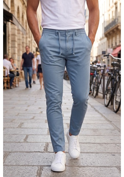 Rizzup Erkek Slim Fit Likralı Mavi Jogger Pantolon Beli Lastikli İpli Esnek Spor Pantolon 2700523 Rizzup Erkek Slim Fit Likralı Mavi Jogger Pantolon Beli Lastikli İpli Esnek Spor Pantolon 2700523