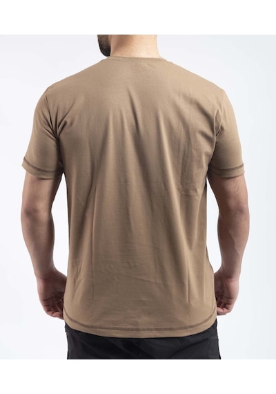 Outdoor T-shirt Günlük Pamuklu Basic Erkek Basetı03 Bej