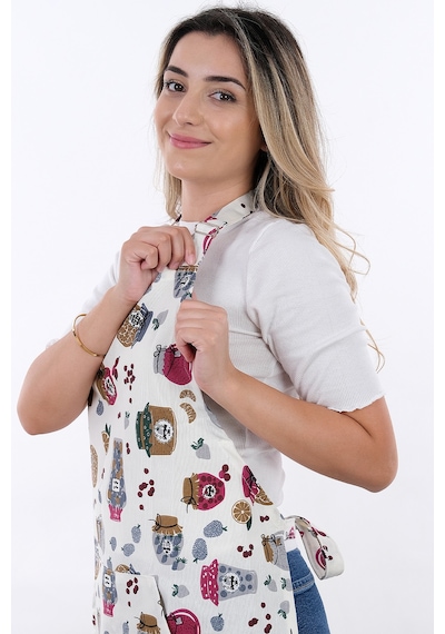 Motif Ayarlanabilir Askılı Şef Önlüğü Chef Mutfak Önlüğü Jam Jar