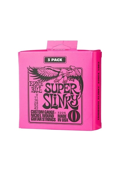 Ernie Ball P03223 Super Slinky Elektro Gitar Teli 3 Lü Paket 09-
