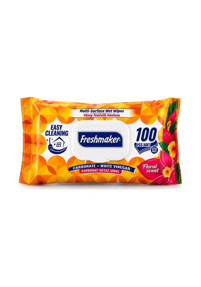 Freshmaker Eko Yüzey Temizlik Havlusu 100 Yaprak Karbonat Beyaz Sirke- 12'li Paket Tekli