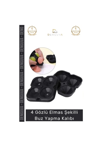 Buzkalıbı Silikon Kokteyl Sunum Gı Uyumlu Esnek Dayanıklı Elmas Şekilli Buz Yapma Kalıbı Buzluk - 2 Çok Renkli
