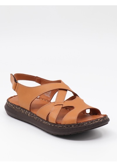 Nesilshoes Nesil Shoes Mns 154 Taba Hakiki Soft Deri Kadın Sandalet
