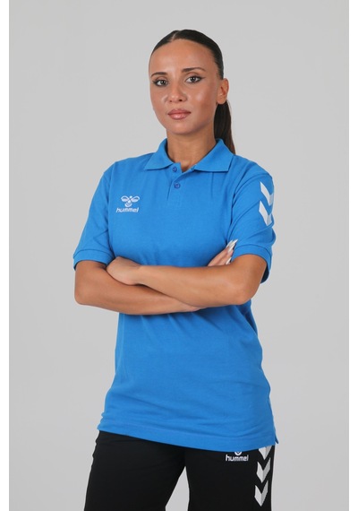 Hummel Armin Pamuklu Polo Yaka Tişört Saks Mavi