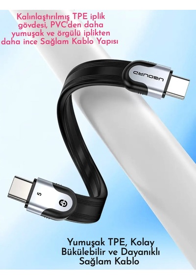 Ugourd Thunderbolt 5 E-marker Akıllı Çip 50cm. 240w 80gbps 16k+8k+4k Pd 240w Görüntü Aktarım Ve Type-c Hızlı Şarj Ve Data Kablosu Thunderbolt 4/3 İle Uyumlu Yeni Nesil Son Teknoloji Kablo - Ugourd Thunderbolt 5 E-marker Akıllı Çip 50cm. 240w 80gbps 16k+8k+4k Pd 240w Görüntü Aktarım Ve Type-c Hızlı Şarj Ve Data Kablosu Thunderbolt 4/3 İle Uyumlu Yeni Nesil Son Teknoloji Kablo -