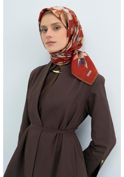 Armine İpek Eşarp 2026 Yaz - 9524-56 Koyu Tuğla Sura