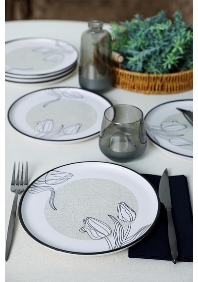 Shade Flowers Nordic Pasta Tabağı 22 Cm 6 Adet 21848 Çok Renkli
