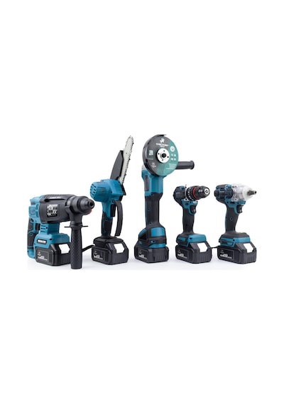 Chelikbei Beşli Set MK350 Budama Testeresi 13MM Çelik Mandren + Somun Sıkma + Şarjlı Spiral + Şarjlı Hilti