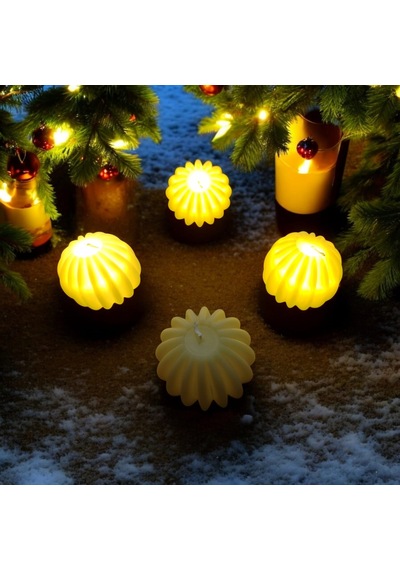 Vıp Kalite Led Işıklı Mum 6 Adet Yılbaşı Noel Mumu Pilli Gün Işığı Mum 6 Yılbaşı Mumu Süsleri Gün Işığı