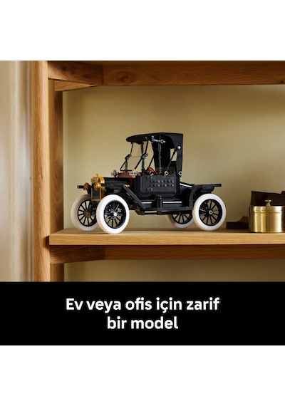 LEGO® Icons Ford Model T 11376 - Yetişkinler için Açılan Tavan İçeren Klasik Dekoratif Otomobil Modeli Yapım Seti (1060 Parça)