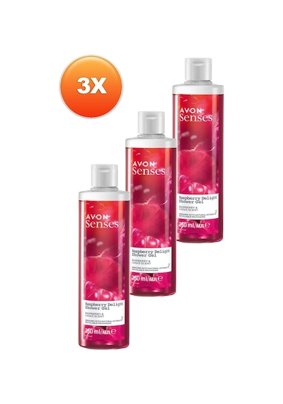 Avon Raspberry Delight Frambuaz Ve Frenk Üzümü Kokulu Duş Jeli 3 x 250 ML
