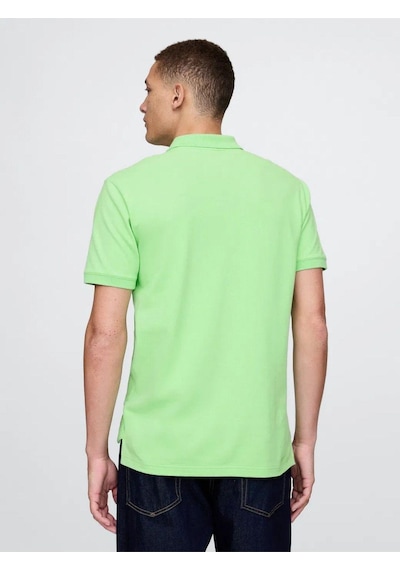 Gap Logo Piqué Polo Yaka Erkek T-shirt Yeşil-7584 Yeşil