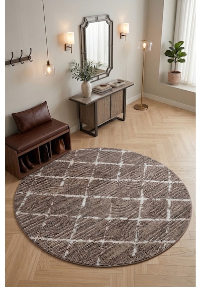 Kaymaz Tabanlı Halı Kesme Yolluk Salon Koridor Mutfak Yatak Odası Halısı Daire 3001 Kahve