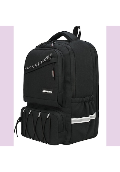 Ortopedik Ultra Lüx Büyük Boy 45 32 25 Cm Su Geçirmez Laptop Bölmeli Sırt Çantası Siyah