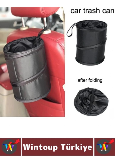 Dayanıklı Oto Koltuk Arkası Başlığa Asılabilir Outdoor Kamp Piknik Araç İçi Katlanabilir Çöp Torbası Çok Renkli